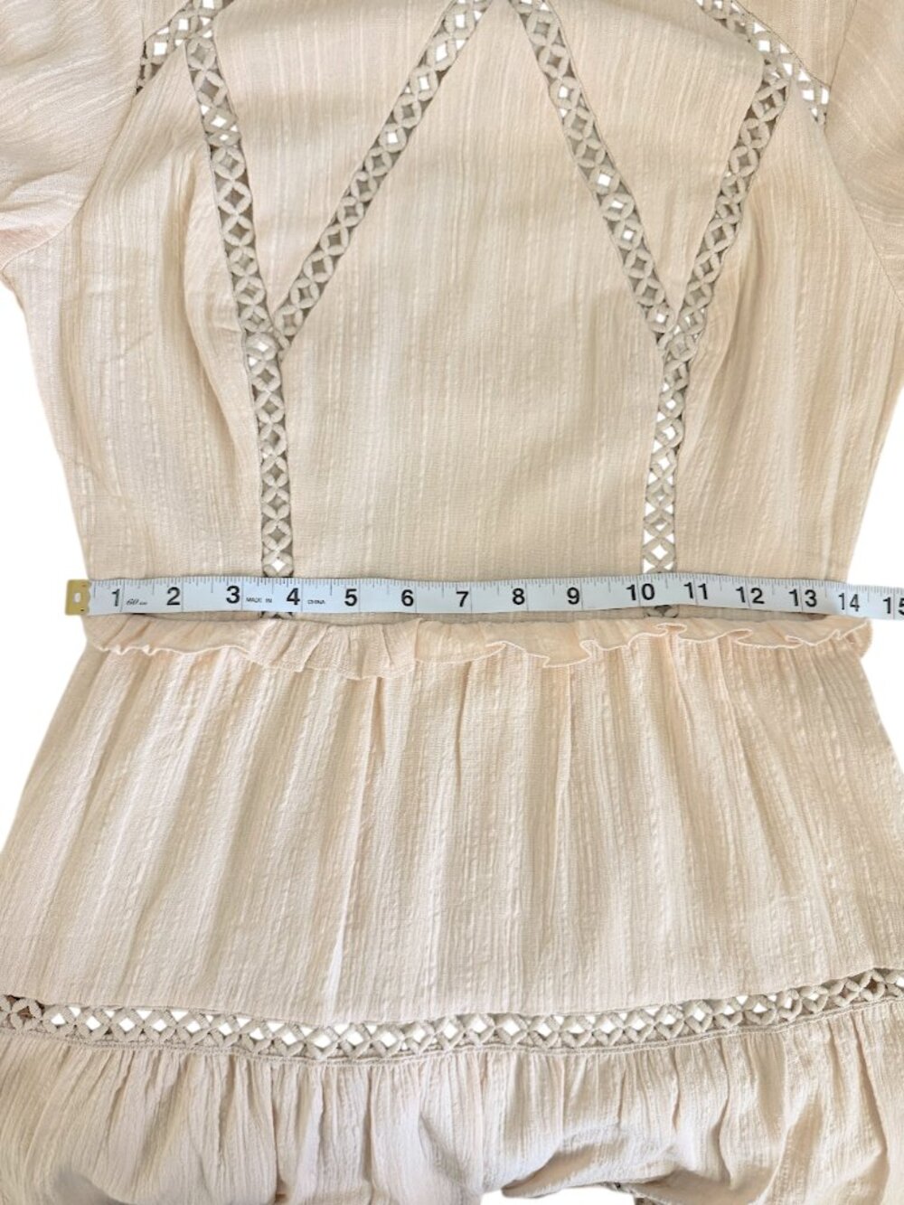Esther & Co NWT Lace Tiered Mini Dress S Ivory Bridal Shower Boho - Picture 6 of 9